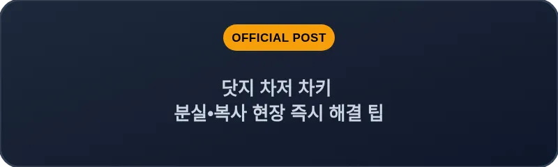 닷지 차저 차키 분실, 스마트키 복사 현장 즉시 해결 팁