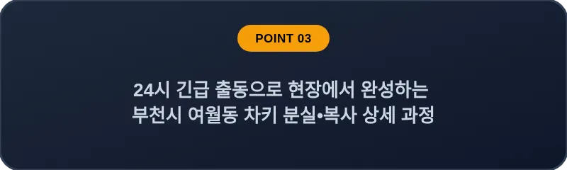 24시 긴급 출동으로 현장에서 완성하는 부천시 여월동 차키 분실, 스마트키 복사 상세 과정