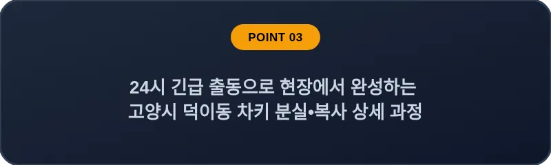 24시 긴급 출동으로 현장에서 완성하는 고양시 덕이동 차키 분실, 스마트키 복사 상세 과정