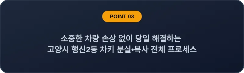 소중한 차량 손상 없이 당일 해결하는 고양시 행신2동 차키 분실, 스마트키 복사 전체 프로세스