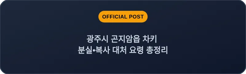 광주시 곤지암읍 차키 분실, 스마트키 복사 대처 요령 총정리