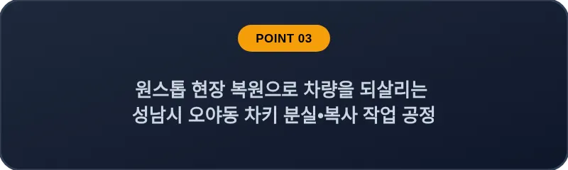 원스톱 현장 복원으로 차량을 되살리는 성남시 오야동 차키 분실, 스마트키 복사 작업 공정