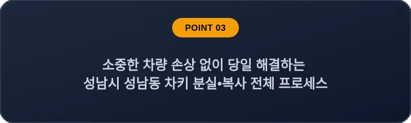 소중한 차량 손상 없이 당일 해결하는 성남시 성남동 차키 분실, 스마트키 복사 전체 프로세스