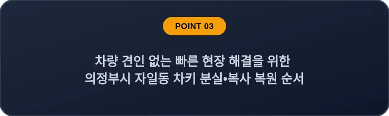 차량 견인 없는 빠른 현장 해결을 위한 의정부시 자일동 차키 분실, 스마트키 복사 복원 순서