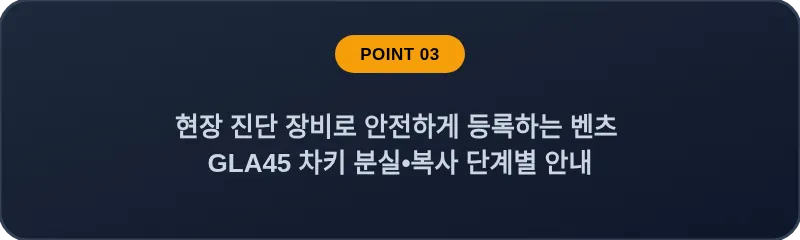 현장 진단 장비로 안전하게 등록하는 벤츠 GLA45 차키 분실•복사 단계별 안내