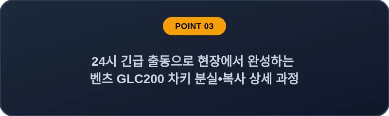 24시 긴급 출동으로 현장에서 완성하는 벤츠 GLC200 차키 분실•복사 상세 과정