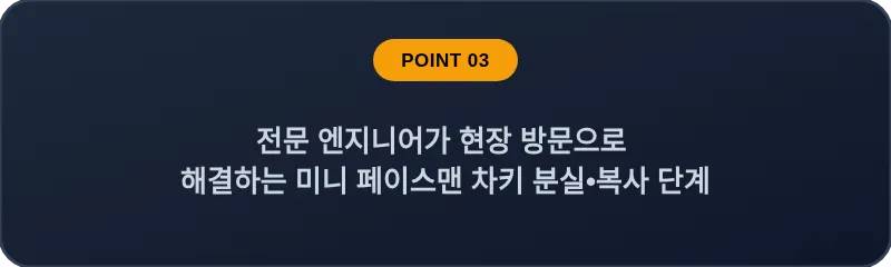 전문 엔지니어가 현장 방문으로 해결하는 미니 페이스맨 차키 분실•복사 단계