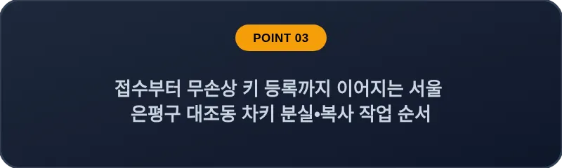 접수부터 무손상 키 등록까지 이어지는 서울 은평구 대조동 차키 분실•복사 작업 순서