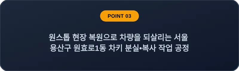 원스톱 현장 복원으로 차량을 되살리는 서울 용산구 원효로1동 차키 분실, 스마트키 복사 작업 공정