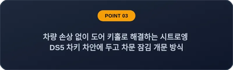 차량 손상 없이 도어 키홀로 해결하는 시트로엥 DS5 차키 차안에 두고 차문 잠김 개문 방식