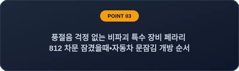 풍절음 걱정 없는 비파괴 특수 장비 페라리 812 차문 잠겼을때 자동차 문잠김 개방 순서