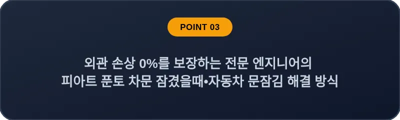 외관 손상 0%를 보장하는 전문 엔지니어의 피아트 푼토 차문 잠겼을때 자동차 문잠김 해결 방식