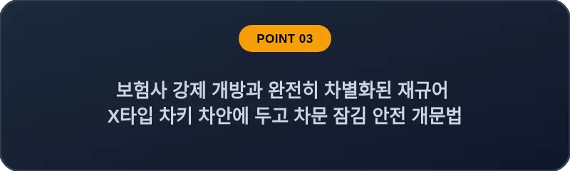 보험사 강제 개방과 완전히 차별화된 재규어 X타입 차키 차안에 두고 차문 잠김 안전 개문법