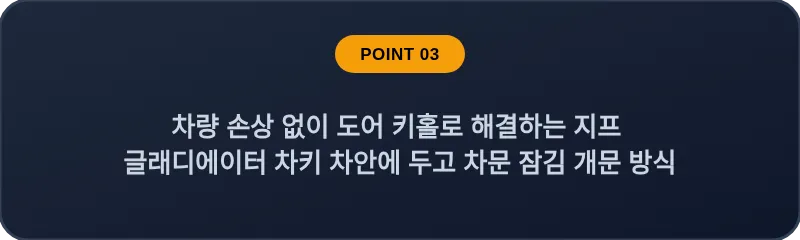 차량 손상 없이 도어 키홀로 해결하는 지프 글래디에이터 차키 차안에 두고 차문 잠김 개문 방식