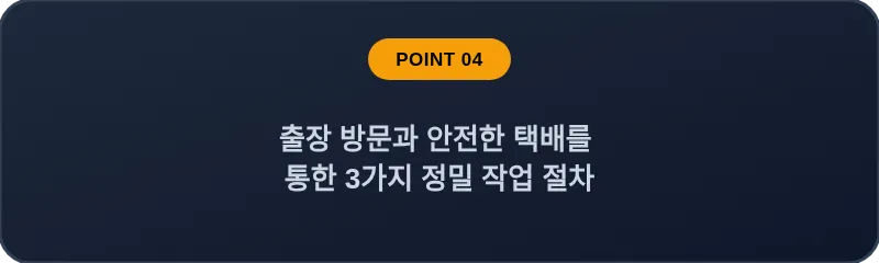 출장 방문과 안전한 택배를 통한 3가지 정밀 작업 절차